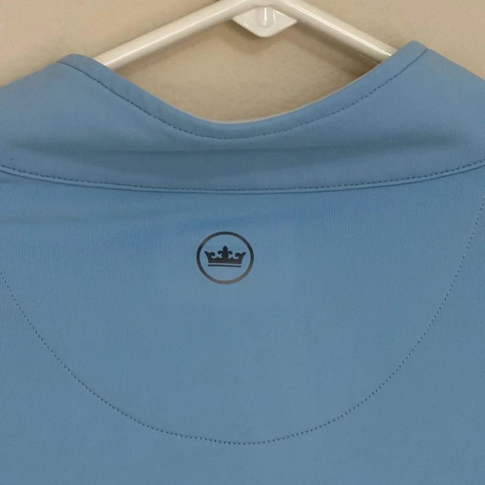 Peter Millar Crown Sport Mens XL Perth Cross-Hatch Performance 1/4 Zip Blue Golf - Picture 8 of 13